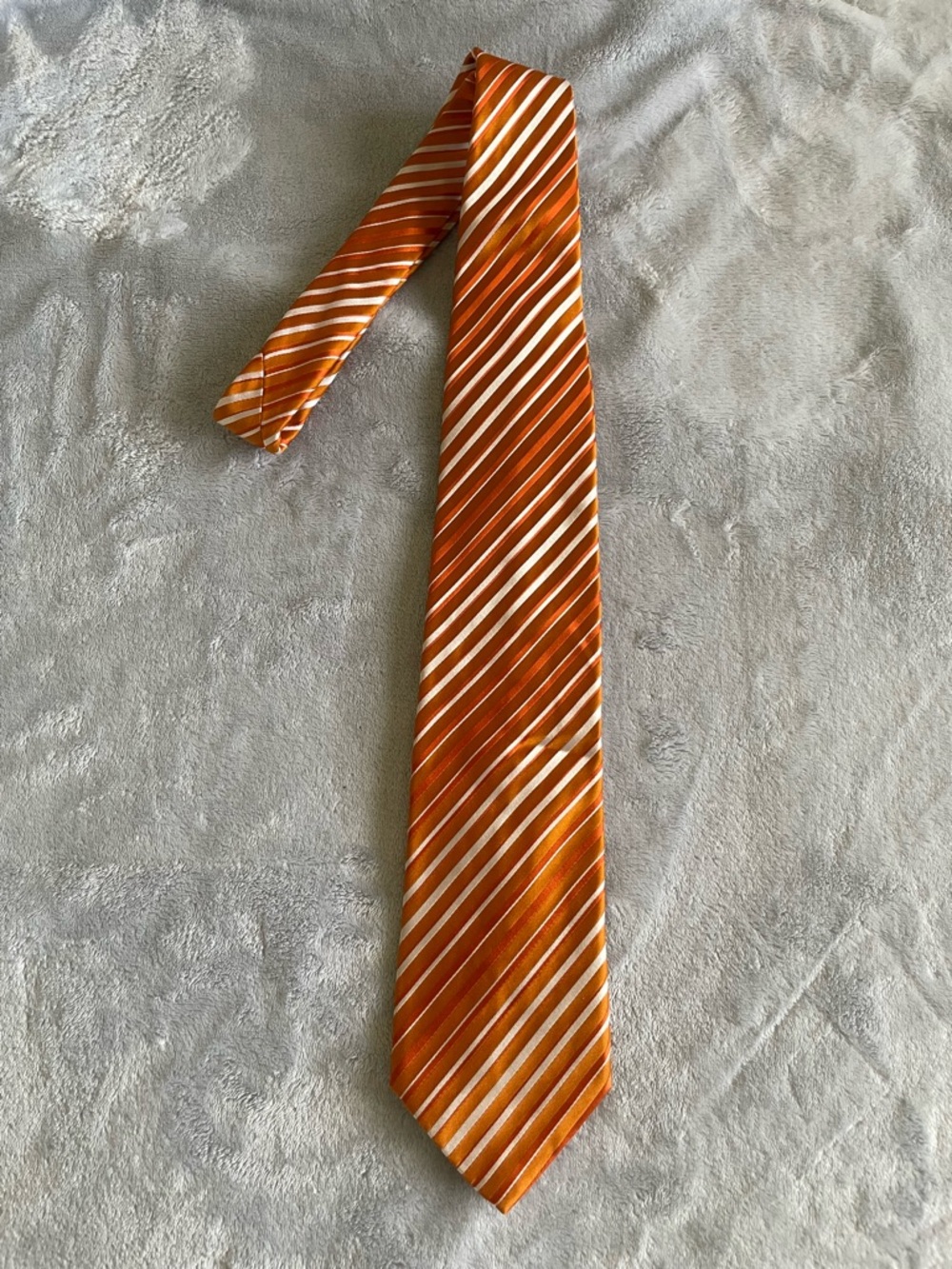 Hugo Boss Italy Silk Tie Orange Stripe